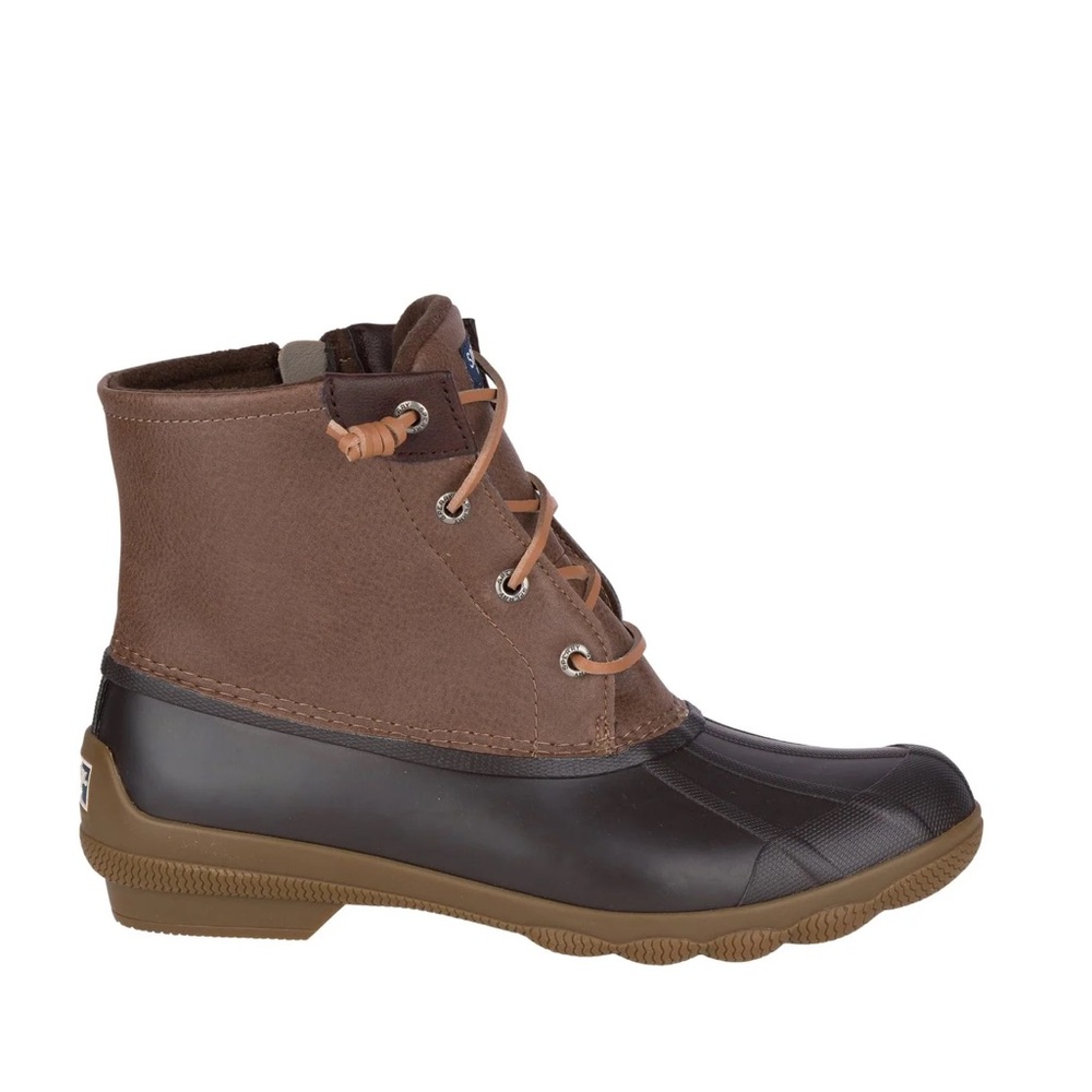 Sperry Dark Brown and Tan Rain Boots